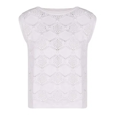 Max Mara Studio Cotton Knit Tank Top In White