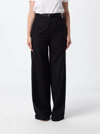 Max Mara Studio Cotton Palazzo Trousers In Black