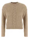 Max Mara Studio Boxy Sweater In Blended Alpaca In Sand