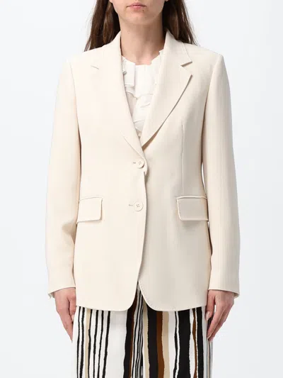 Max Mara Studio Crepe Single Breasted Blazer In Sand