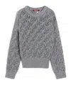 Max Mara Studio Crewneck Knitted Jumper In Gray