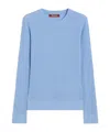 Max Mara Studio Crewneck Ribbed Jumper In Blue
