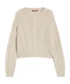 Max Mara Studio Crewneck Ribbed Jumper In Neutral