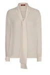 Max Mara Studio Crotone Silk Blouse In Neutral