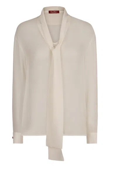 Max Mara Studio Crotone Silk Blouse In Neutral