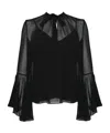 Max Mara Studio Cuba Bow-tie Blouse In Black