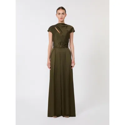 Max Mara Alaia Flared Dress With Short Sleeves In White