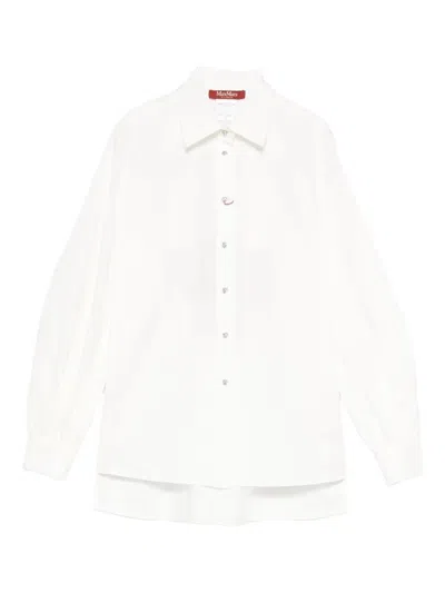 Max Mara Studio Cut-out Layered Shirt In White