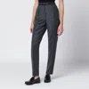 Max Mara Dark Grey Wool Trousers In Blue