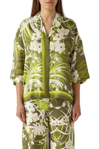 Max Mara Darsena Blouse In Green