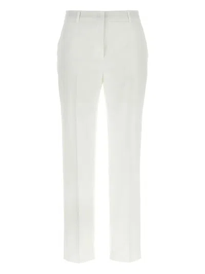 Max Mara Stretch Satin Trousers In White
