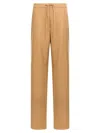 Max Mara Pantalone A Coulisse In Saglia Di Lana Cammello In Brown