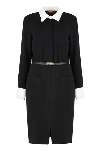 Max Mara Studio Dinar Shirtdress In Black