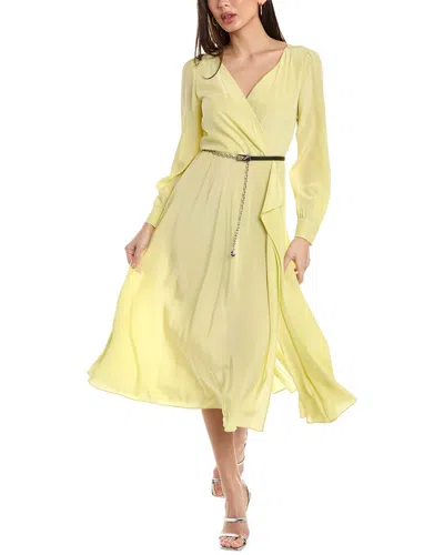 Max Mara Studio Dionea Silk Midi Dress In Yellow