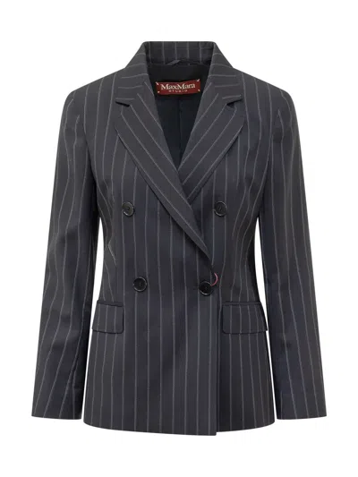 Max Mara Studio Doppioplethestanetedtto Blazer In Black