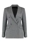 Max Mara Studio Double-breasted Blazer In Jersey In Gray