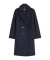 Max Mara Studio Double-breasted Long Coat In Blue