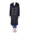 Max Mara Studio Double-breasted Long-sleeved Coat In Black