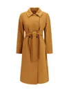 Max Mara Studio Double Breasted Wool Coat In Brown