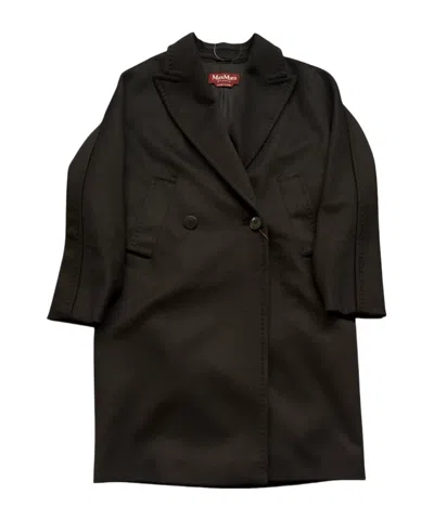 Max Mara Studio Double-breasted Coat In Black