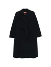 Max Mara Studio Double-drape Wool Cashmere Silk Jacket With Belt In Black