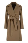 Max Mara Studio Dravenna - Wool Dressing Gown Coat In Brown
