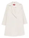 Max Mara Dravenna Wool Wrap Coat With Flared Kimono Sleeves In White