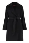Max Mara Totem Wrap Coat In Black