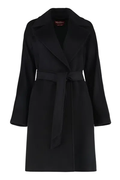 Max Mara Studio Dravenna Wool Coat In Black