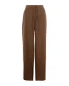 Max Mara Studio Drawstring Wide-leg Pants In Cammello