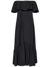 Max Mara Studio Petali Poplin Maxi Dress In Black