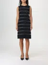 Max Mara Embroidered Cady Boxy Dress In Black