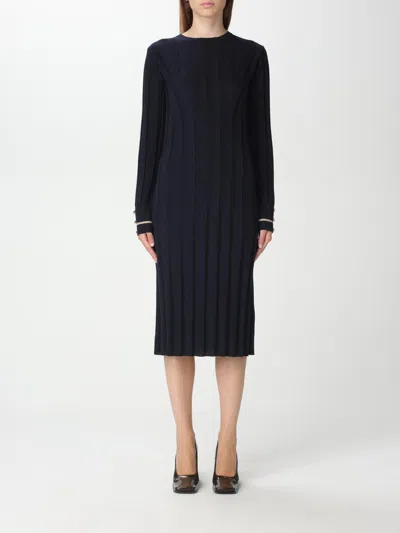 Max Mara Studio Dress Woman Blue In Black