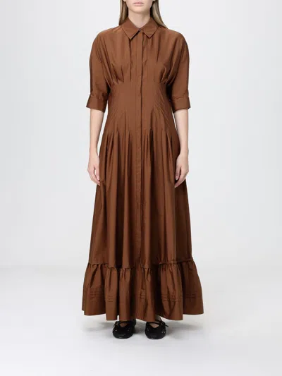 Max Mara Studio Dress Woman In Brown