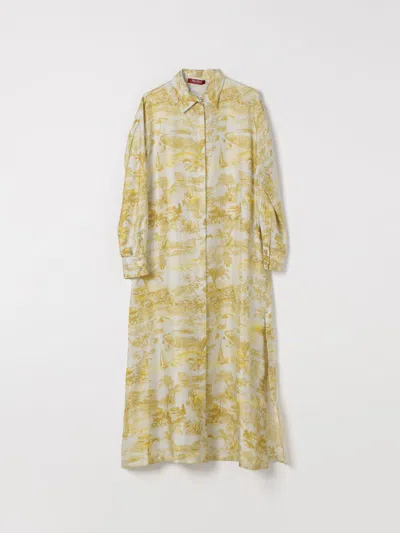 Max Mara Studio Dress Woman Grey In Burgundy