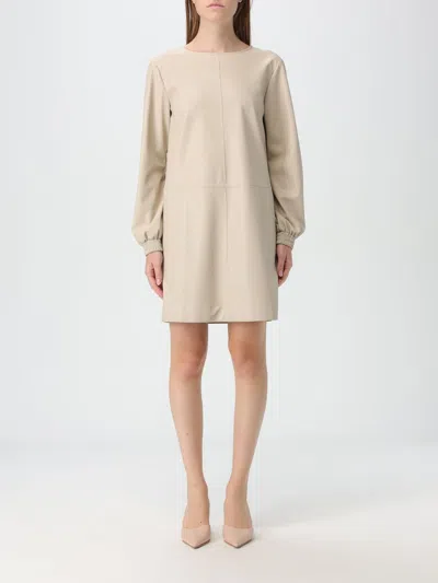 Max Mara Studio Dress Woman Natural In Beige