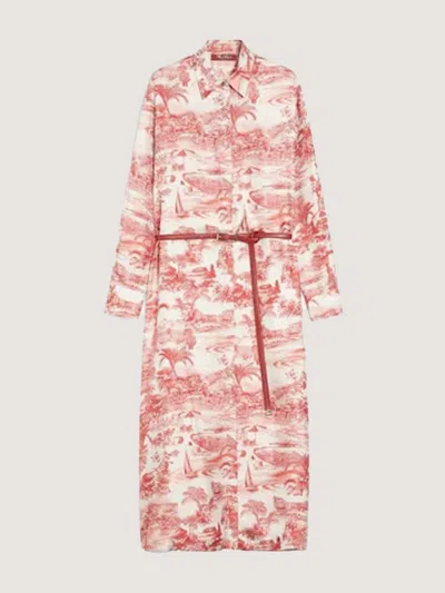 Max Mara Studio Dress Woman Red In Brown