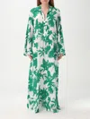 Max Mara Studio Dress Woman White In Green