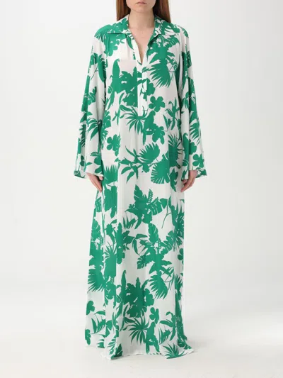 Max Mara Studio Dress Woman White In Green