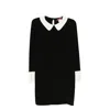 Max Mara Tailored Black Dress With White Collar In Black