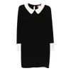 Max Mara Tailored Black Dress With White Collar In Black