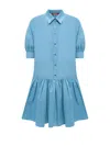 Max Mara Studio Light Blue Poplin Shirt Dress In Blue