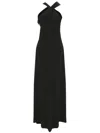 Max Mara Maxi Dress With Satin Neckline 'anta In Multicolor