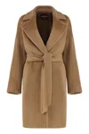 Max Mara Studio Dressing Gown In Beaver Wool In Brown