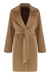 Max Mara Studio Dressing Gown In Beaver Wool In Brown