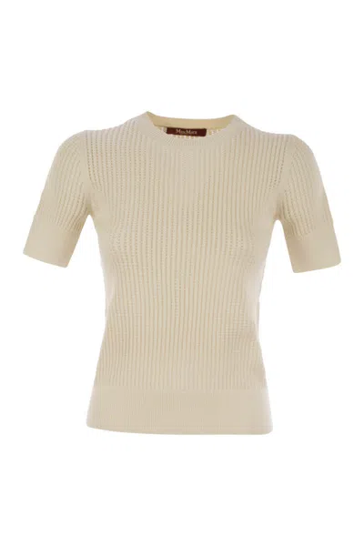 Max Mara Studio Ebbri - Viscose Blend Sweater In Beige