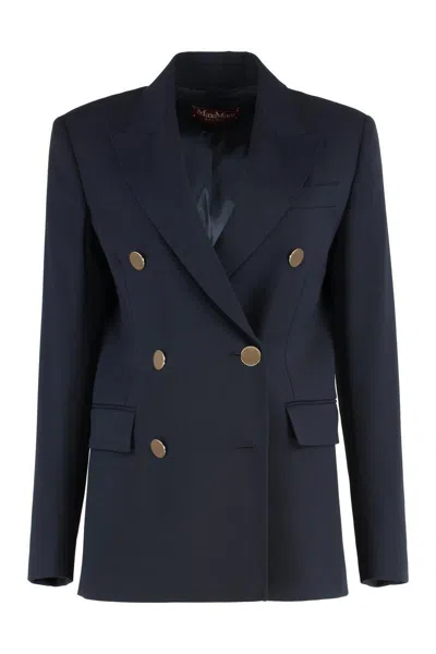 MAX MARA MAX MARA STUDIO EDICOLA DOUBLE-BREASTED WOOL BLAZER