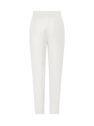 Max Mara Studio Elegant Trouser Pants In Bianco