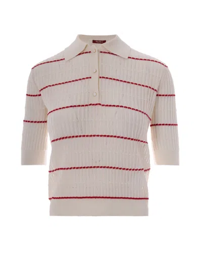 Max Mara Studio Elegant Women's Knitted Sweater In White