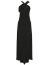Max Mara Maxi Dress With Satin Neckline 'anta In Multicolor
